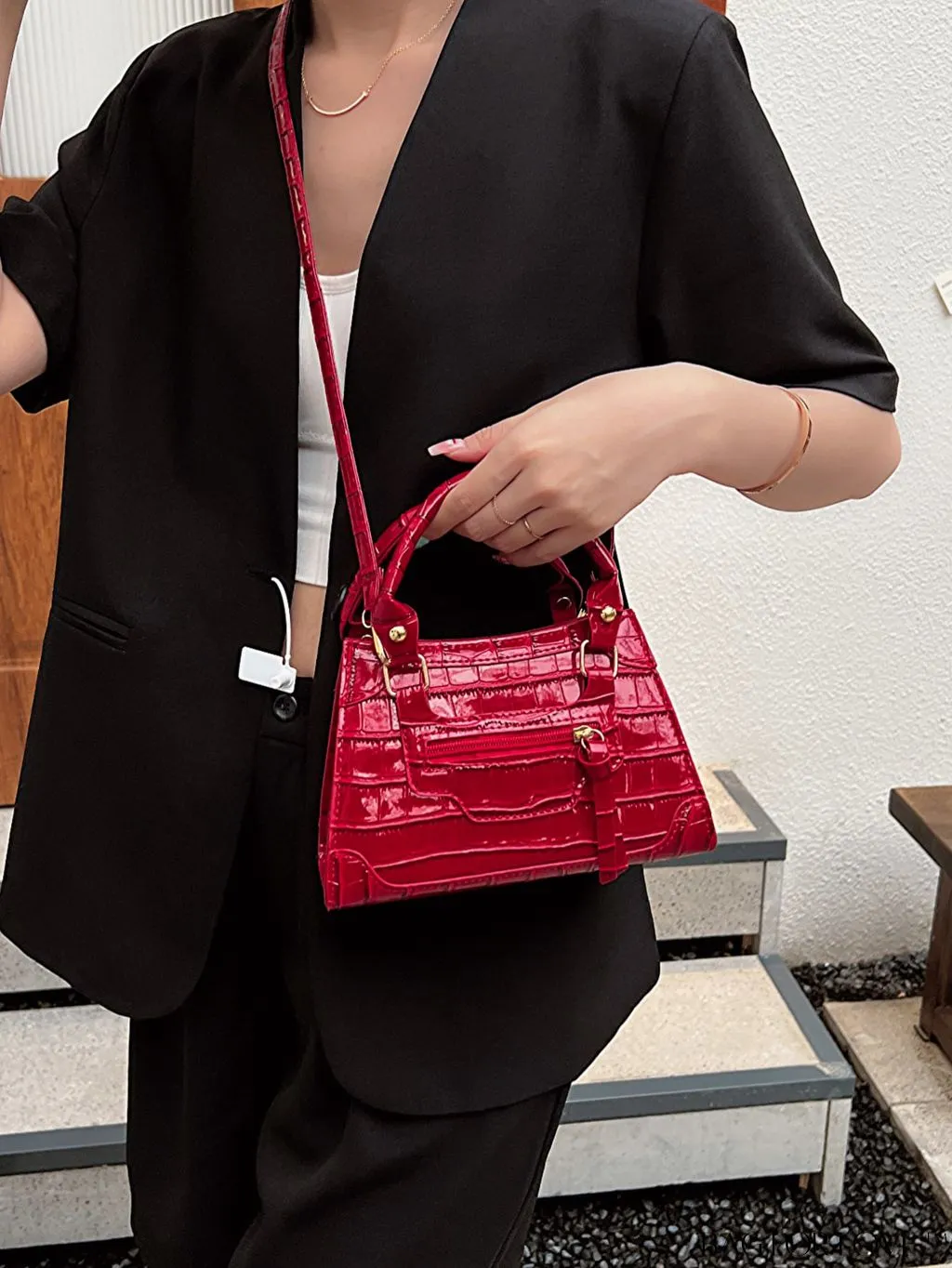 BagForLove - Chic Crocodile Pattern Tote Bag & Crossbody: Stylish Womens Fashion Accessory
