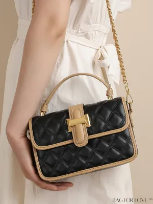 BagForLove - Chic Flap Handbag with Metallic Chain Strap