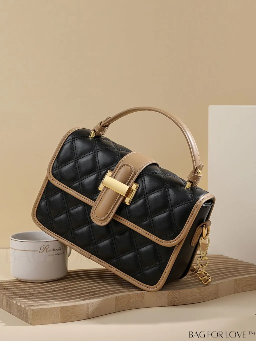 BagForLove - Chic Flap Handbag with Metallic Chain Strap