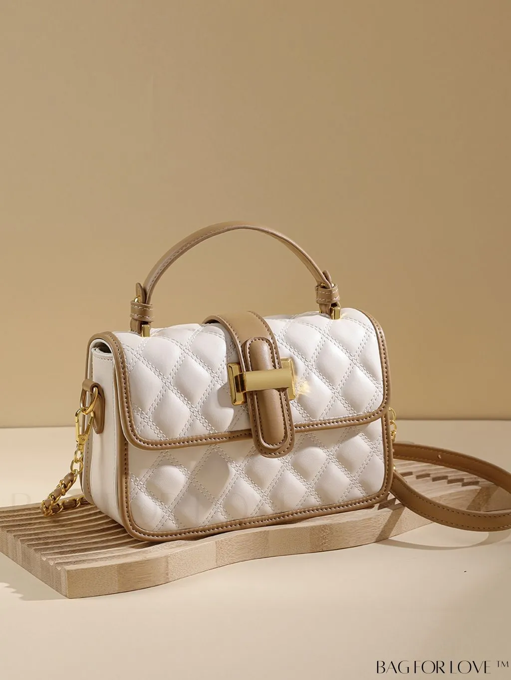 BagForLove - Chic Flap Handbag with Metallic Chain Strap