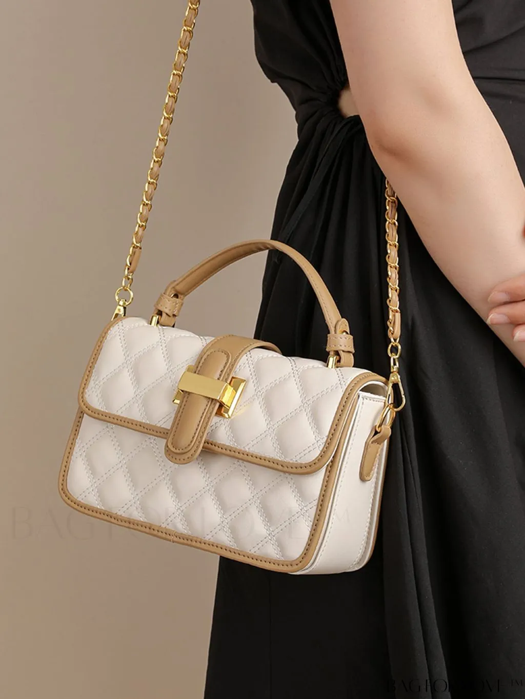BagForLove - Chic Flap Handbag with Metallic Chain Strap