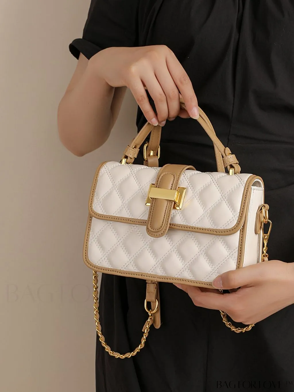 BagForLove - Chic Flap Handbag with Metallic Chain Strap