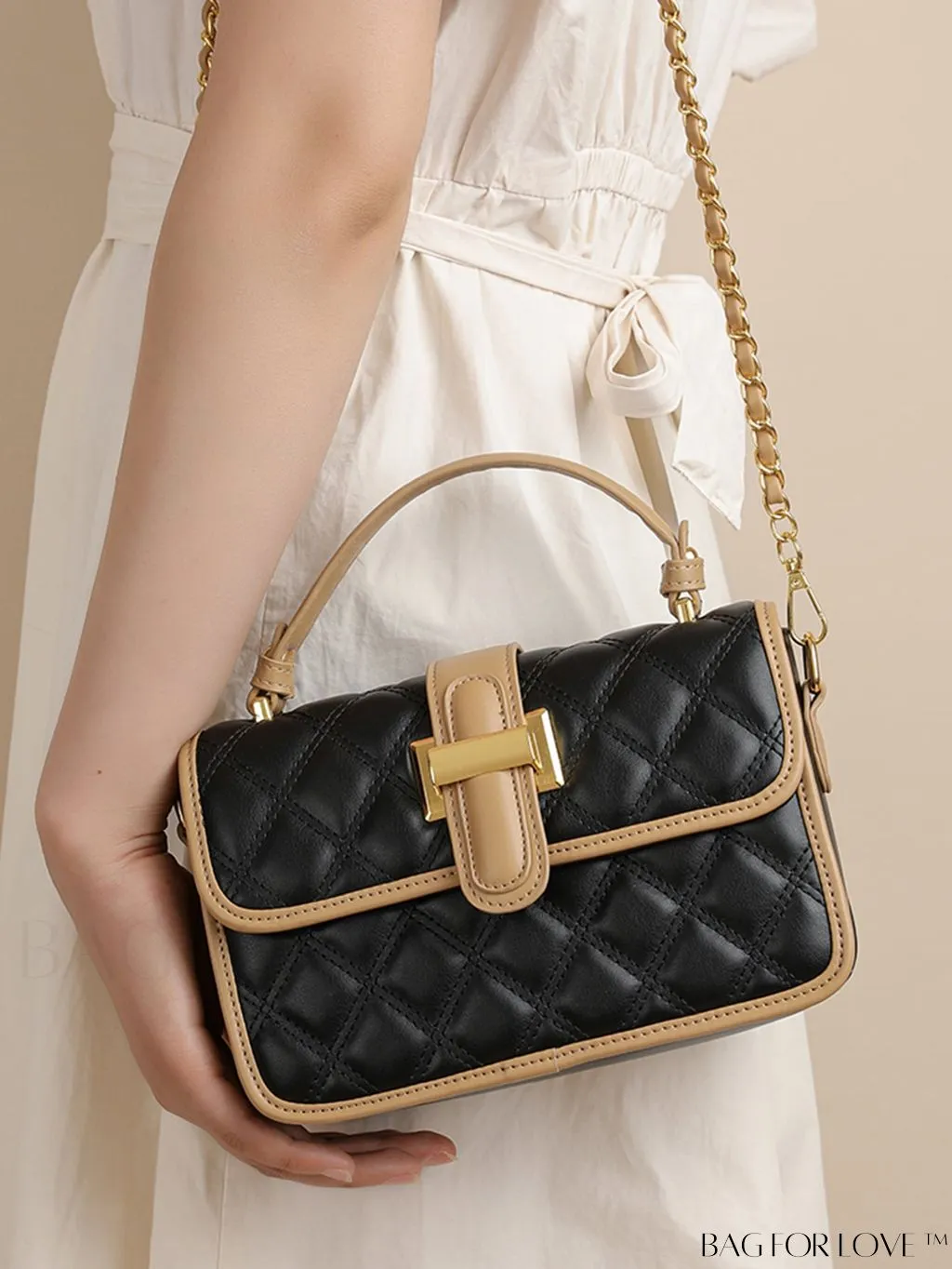 BagForLove - Chic Flap Handbag with Metallic Chain Strap