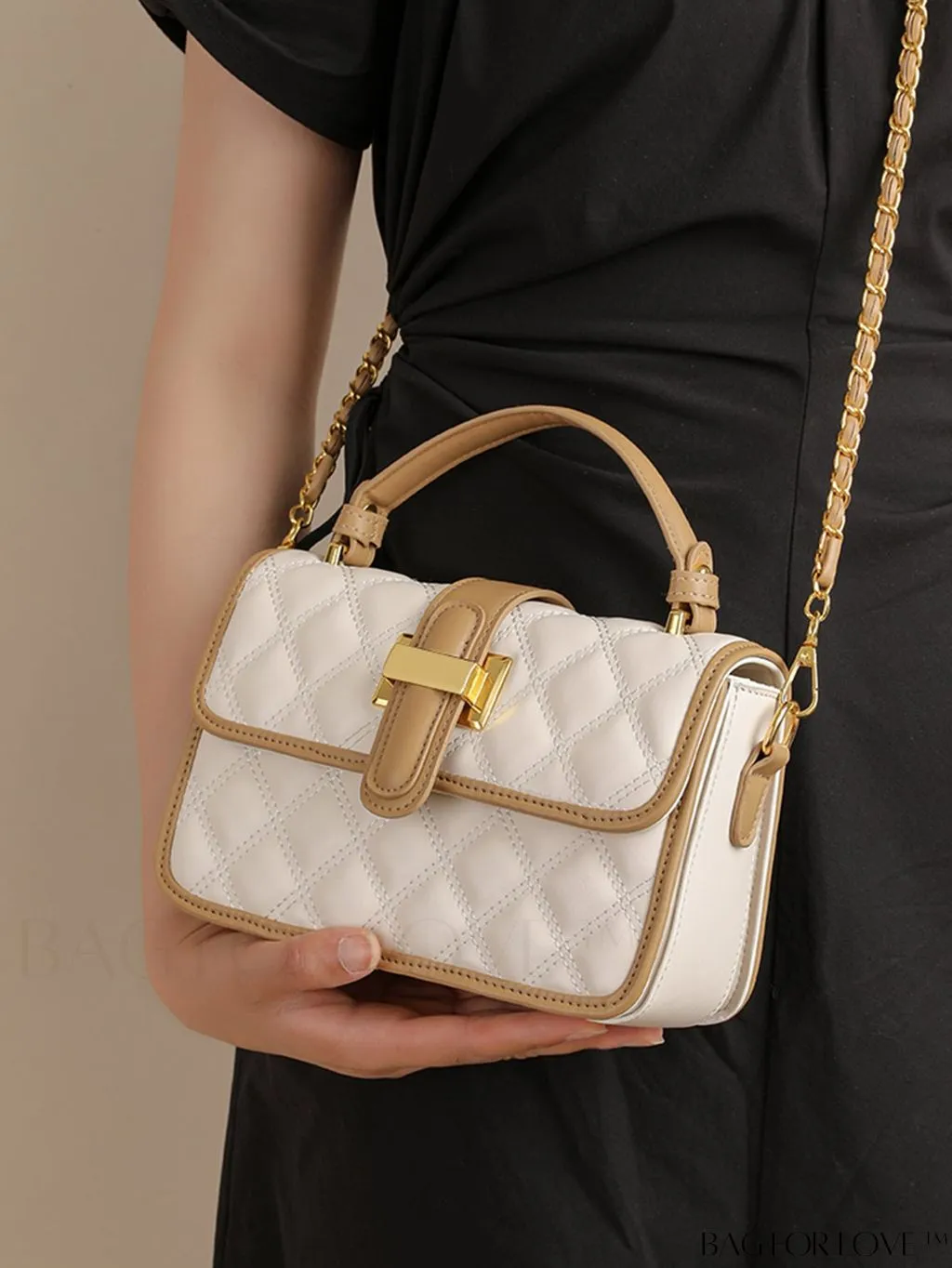 BagForLove - Chic Flap Handbag with Metallic Chain Strap