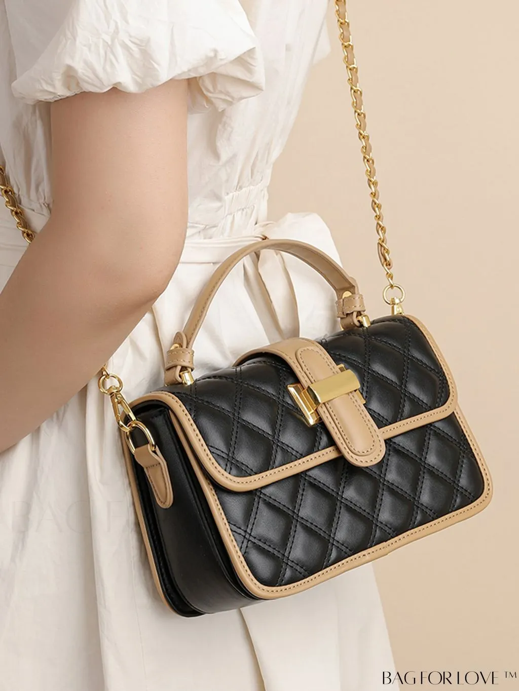 BagForLove - Chic Flap Handbag with Metallic Chain Strap