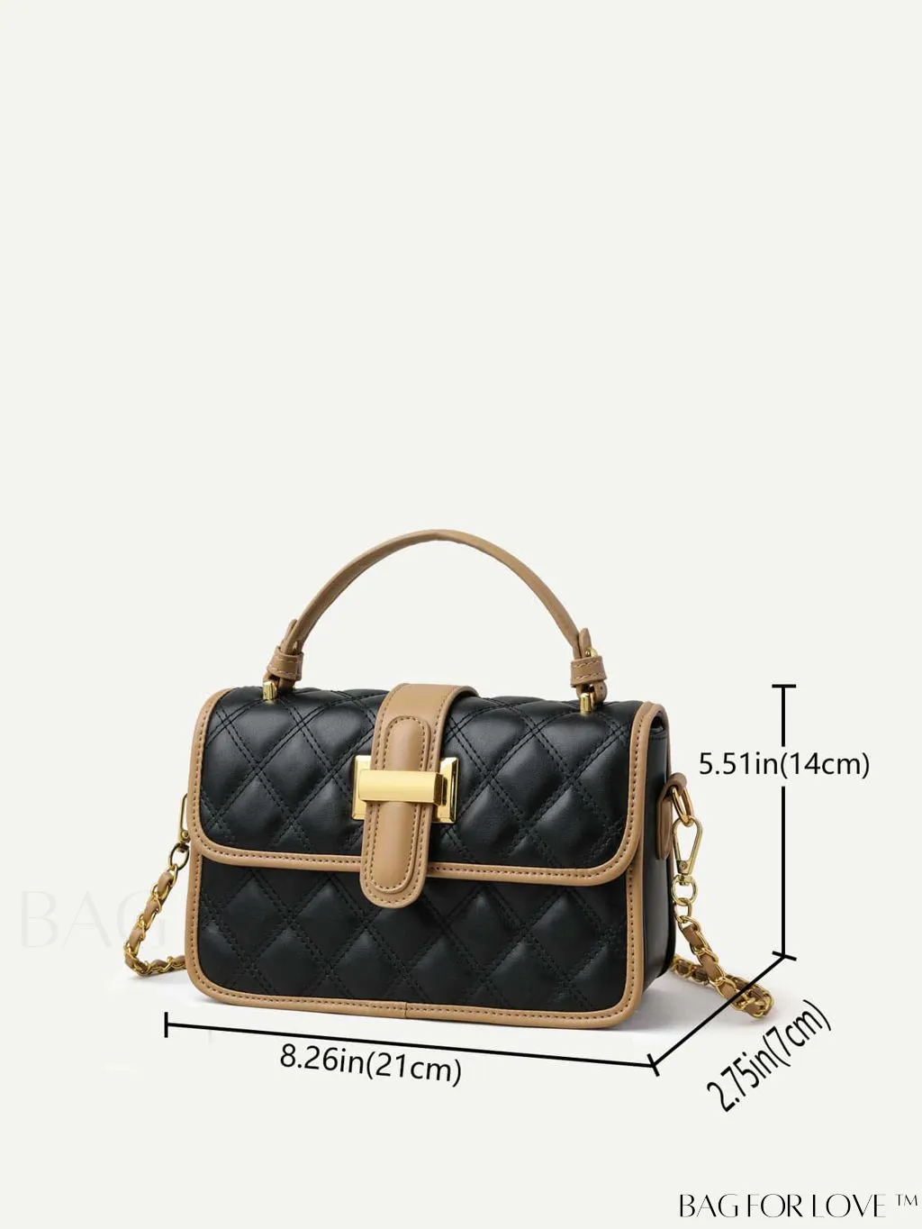 BagForLove - Chic Flap Handbag with Metallic Chain Strap