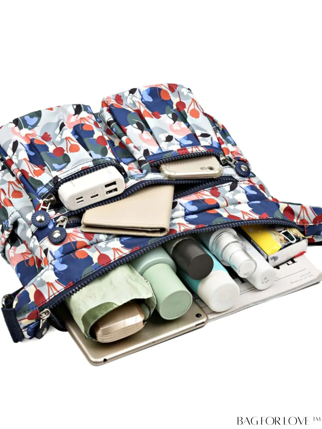 BagForLove - Chic Floral Print Crossbody Bag with Multiple Pockets