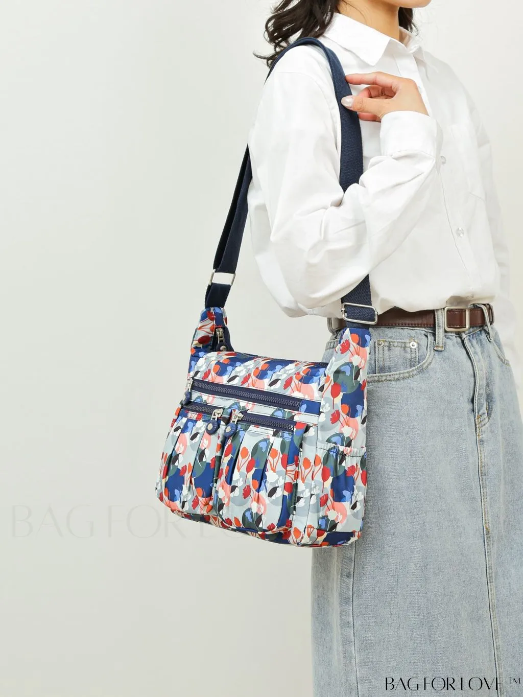 BagForLove - Chic Floral Print Crossbody Bag with Multiple Pockets