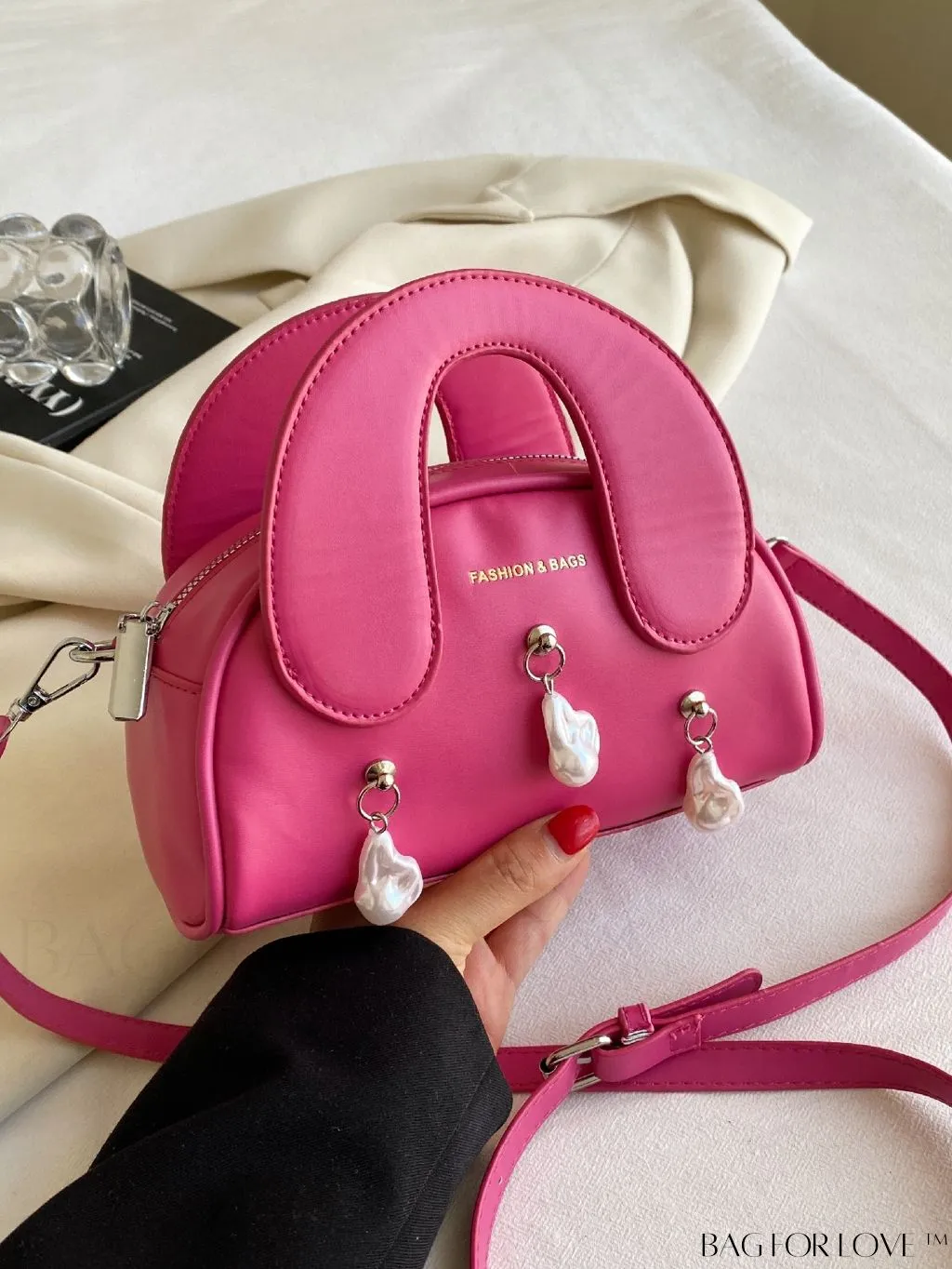 BagForLove - Chic Letter-Printed Tote Bag with Adjustable Shoulder Strap