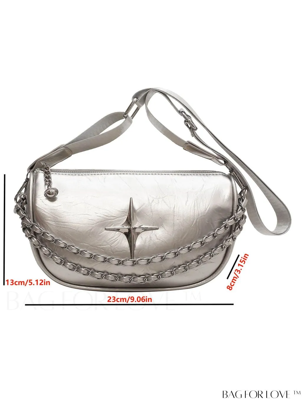 BagForLove - Chic Metallic Avant-garde Shoulder Bag with Lustrous Appeal