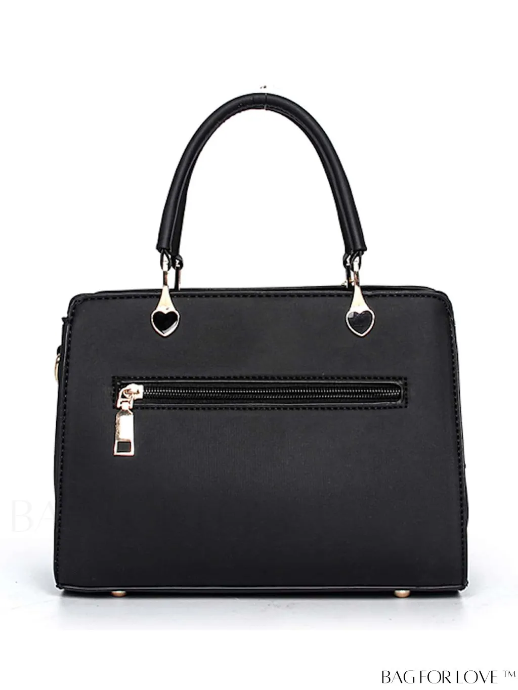 BagForLove - Chic Metallic Handbag with Letter Tag and Pendant, Featuring Glossy Edgy Style