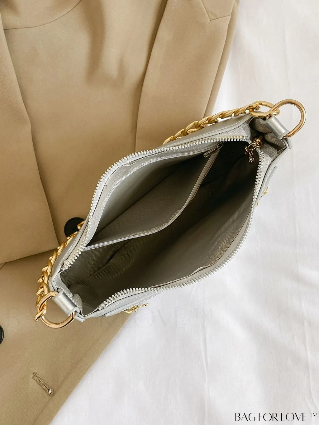 BagForLove - Chic Metallic Square Bag: Multiple Pockets, Fashion Chain Strap Handbag