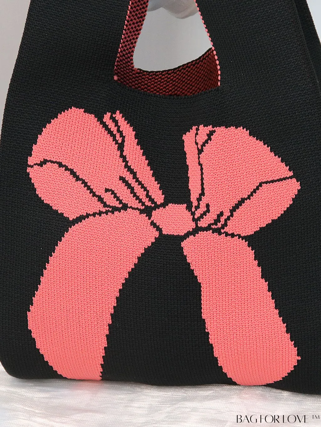 BagForLove - Chic Polka Dot Knit Mini Shoulder Bag: Color Block Tote for Women, Ideal Spring/Summer Accessory
