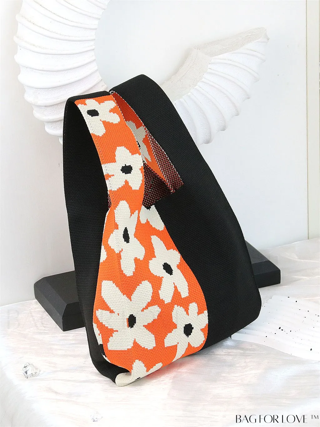 BagForLove - Chic Polka Dot Knit Mini Shoulder Bag: Color Block Tote for Women, Ideal Spring/Summer Accessory