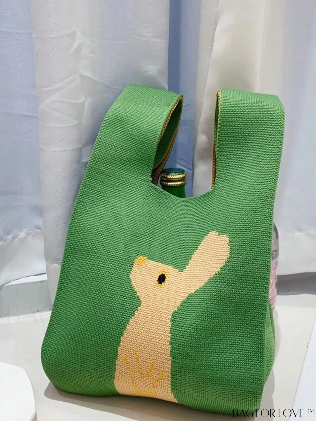BagForLove - Chic Polka Dot Knit Mini Shoulder Bag: Color Block Tote for Women, Ideal Spring/Summer Accessory