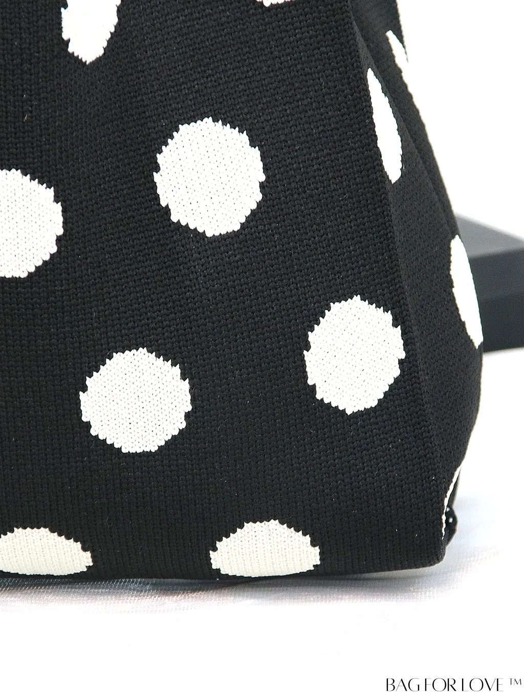 BagForLove - Chic Polka Dot Knit Mini Shoulder Bag: Color Block Tote for Women, Ideal Spring/Summer Accessory