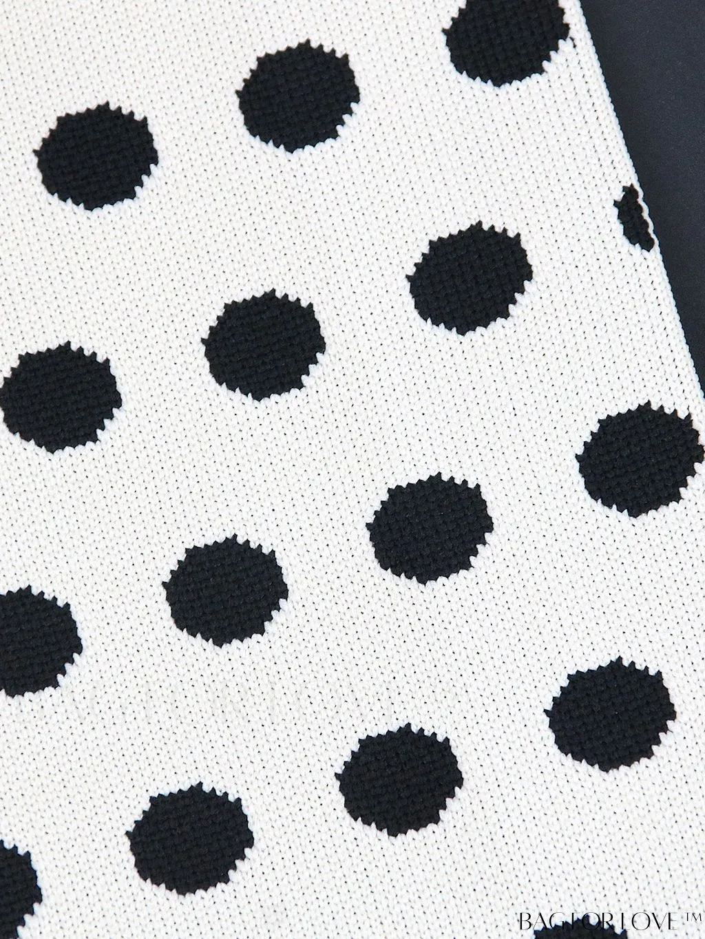 BagForLove - Chic Polka Dot Knit Mini Shoulder Bag: Color Block Tote for Women, Ideal Spring/Summer Accessory