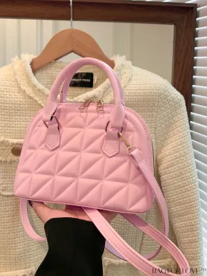 BagForLove - Chic Quilted Dome Handbag - Effortlessly Minimalist Design