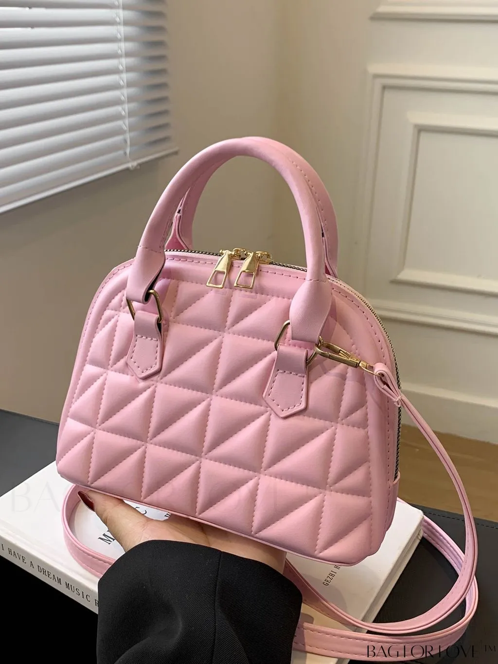 BagForLove - Chic Quilted Dome Handbag - Effortlessly Minimalist Design