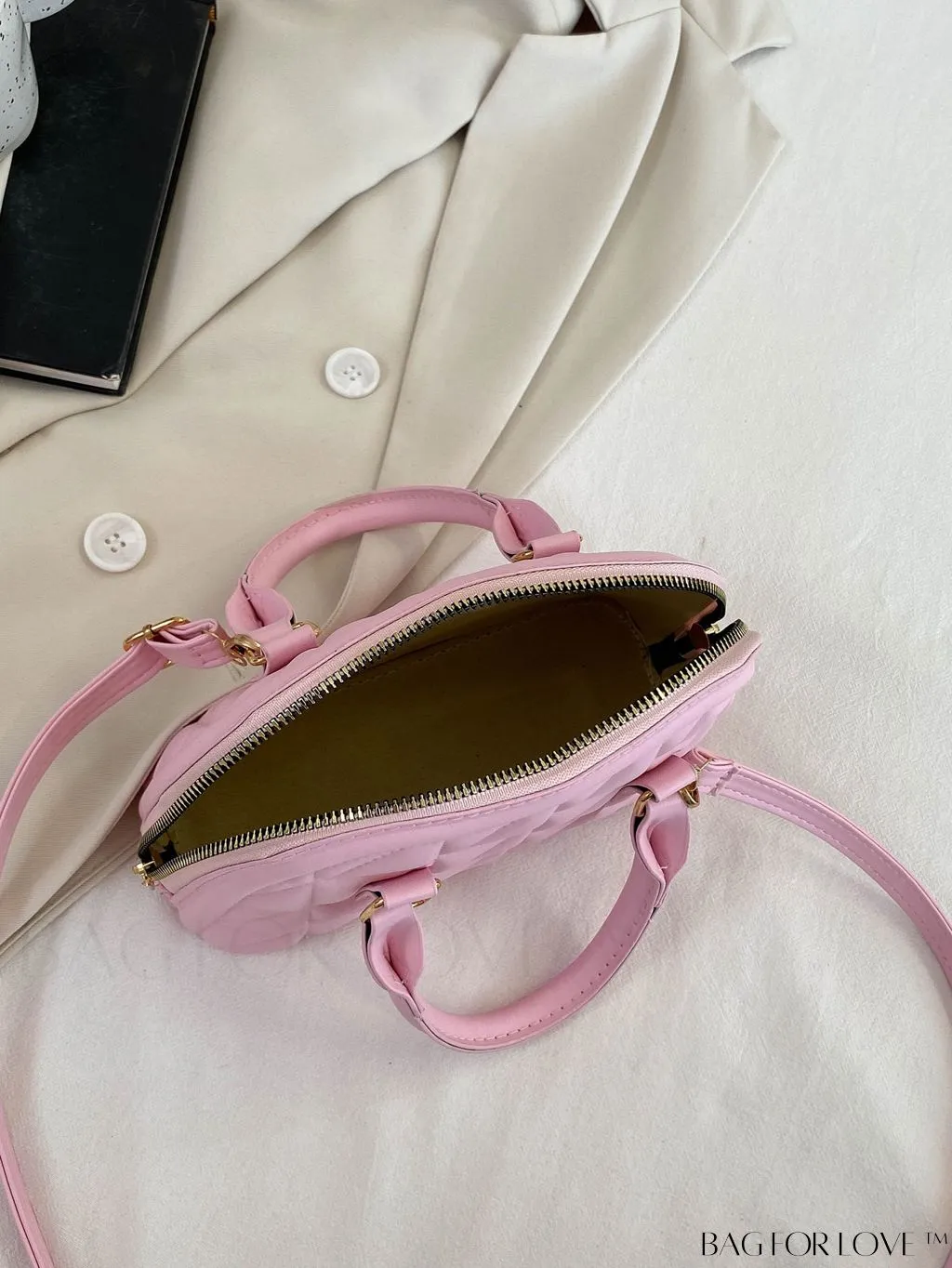 BagForLove - Chic Quilted Dome Handbag - Effortlessly Minimalist Design