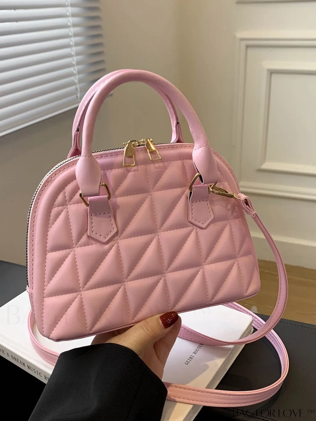 BagForLove - Chic Quilted Dome Handbag - Effortlessly Minimalist Design