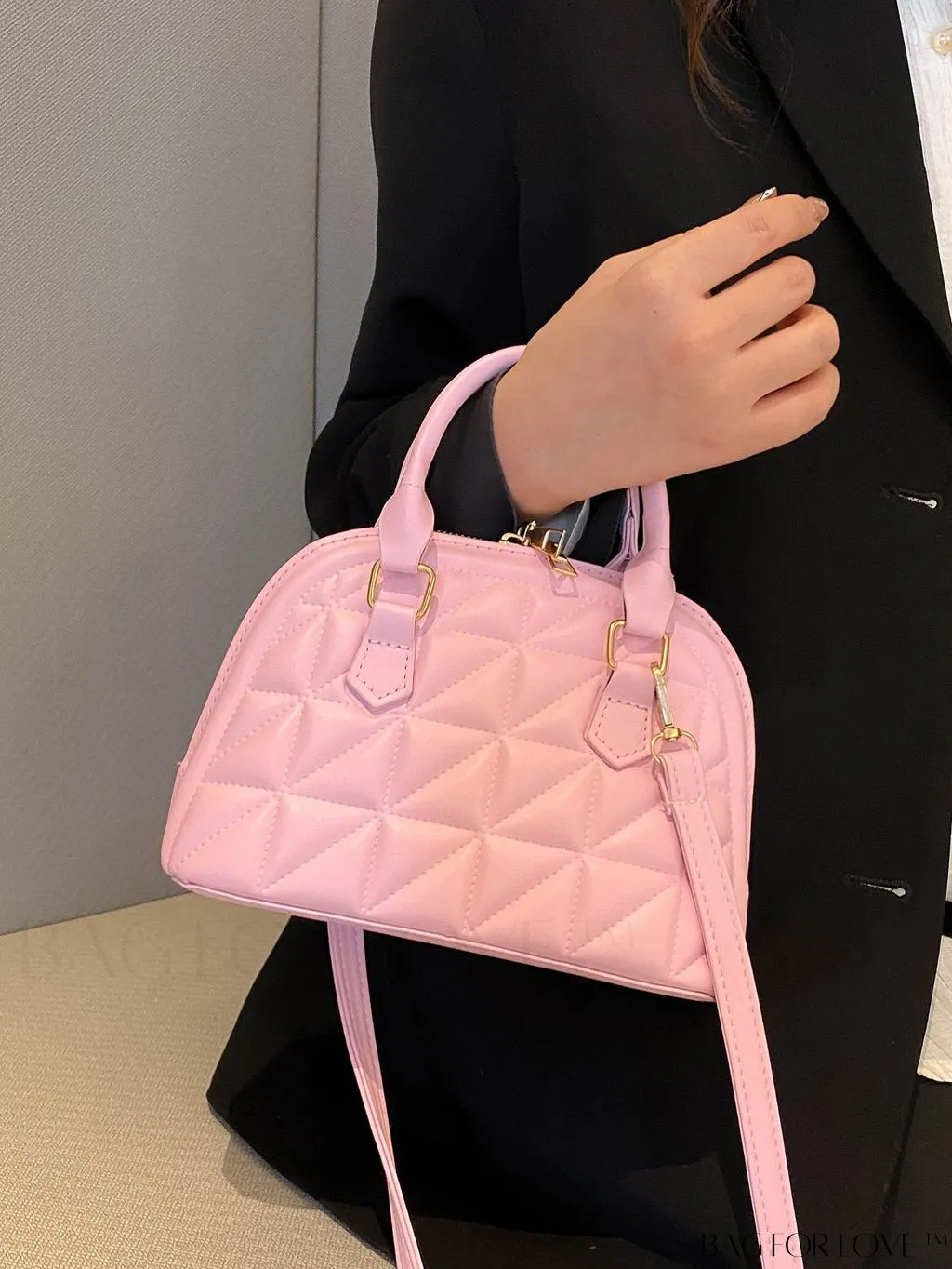 BagForLove - Chic Quilted Dome Handbag - Effortlessly Minimalist Design