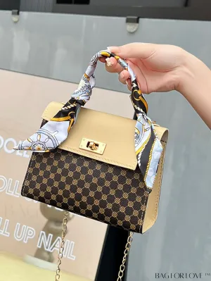 BagForLove - Chic Silk Scarf Accent Shoulder & Handheld Bag for Fashionistas