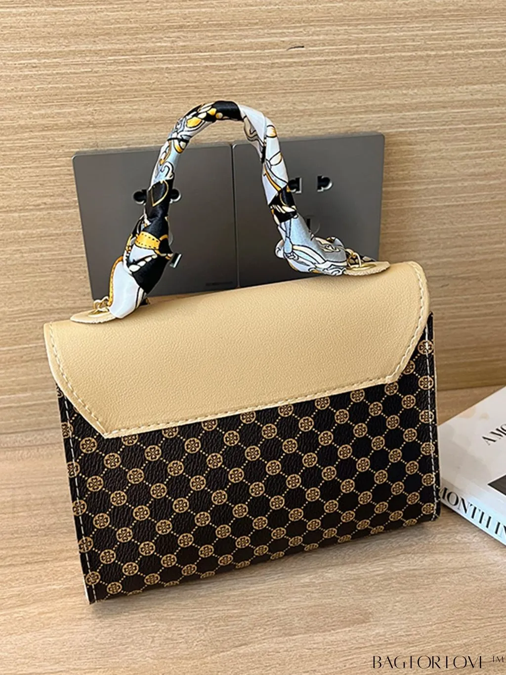 BagForLove - Chic Silk Scarf Accent Shoulder & Handheld Bag for Fashionistas