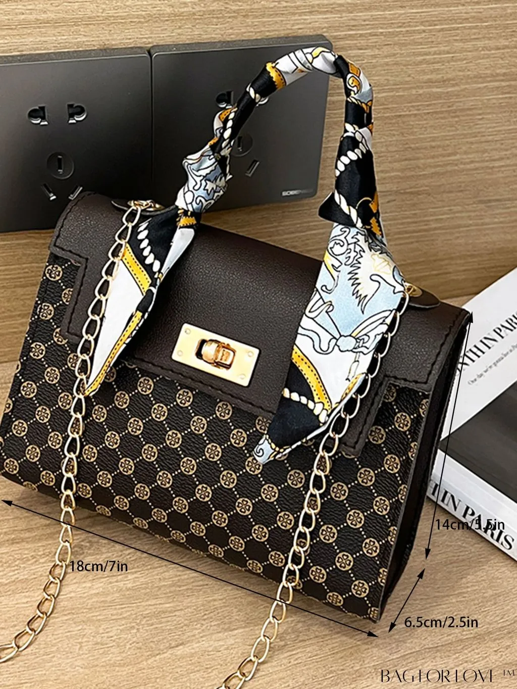 BagForLove - Chic Silk Scarf Accent Shoulder & Handheld Bag for Fashionistas