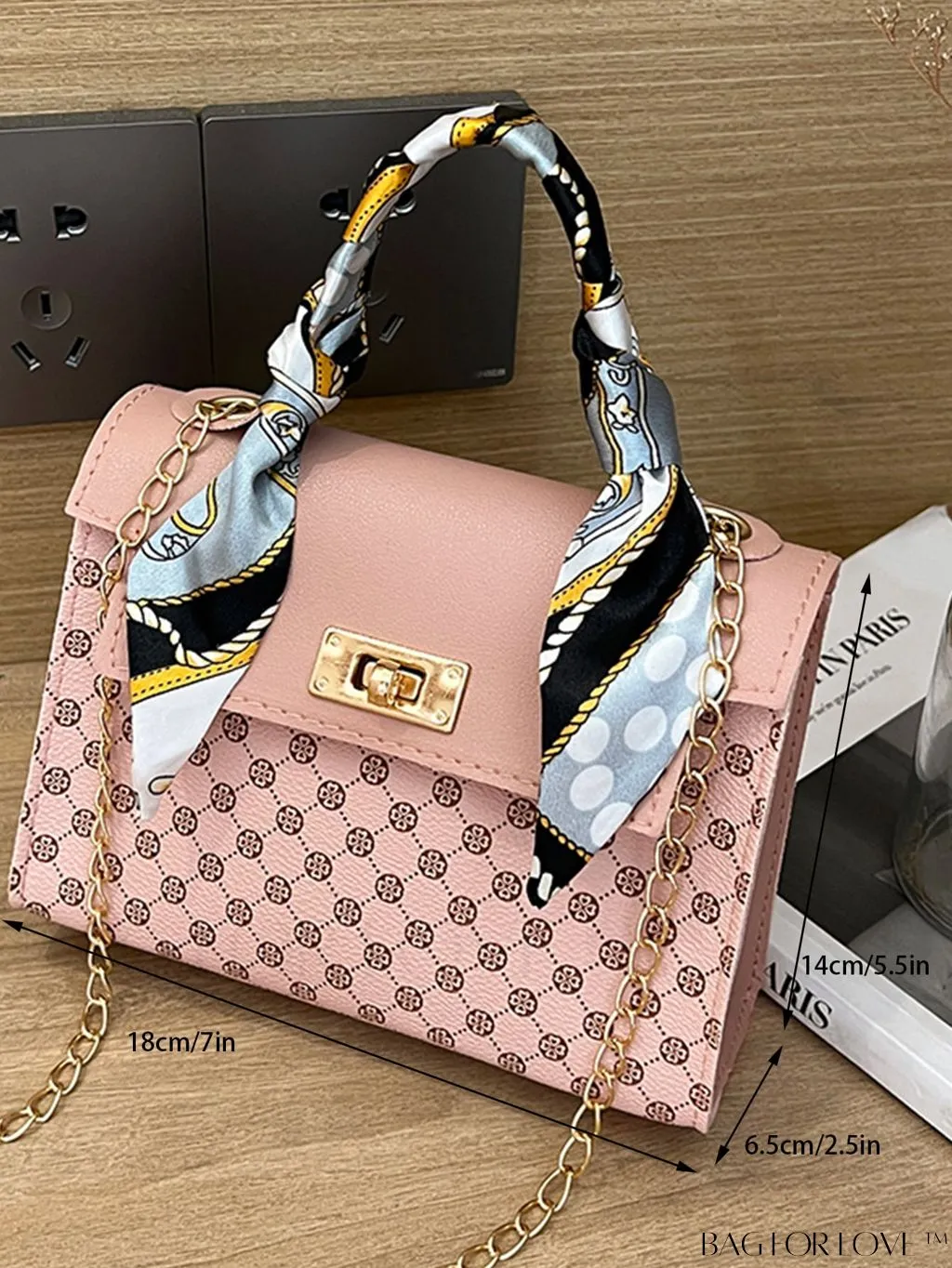 BagForLove - Chic Silk Scarf Accent Shoulder & Handheld Bag for Fashionistas