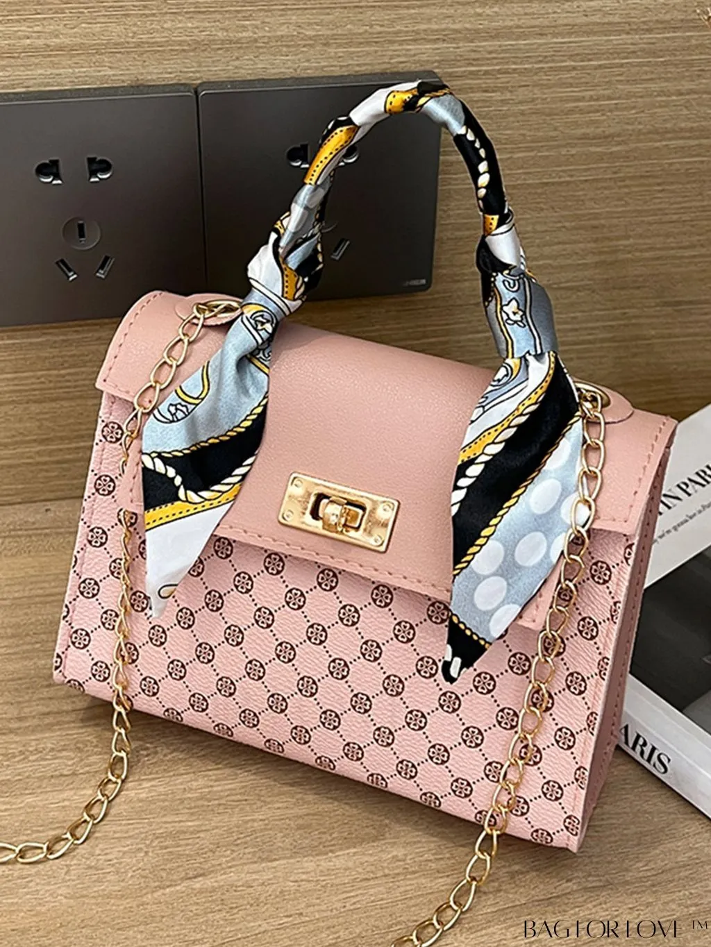 BagForLove - Chic Silk Scarf Accent Shoulder & Handheld Bag for Fashionistas