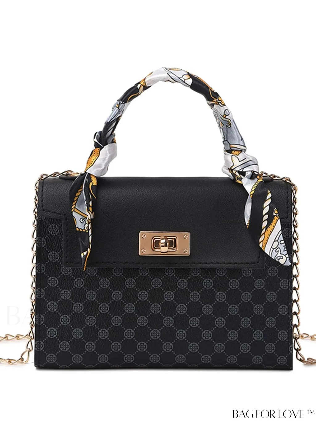 BagForLove - Chic Silk Scarf Accent Shoulder & Handheld Bag for Fashionistas