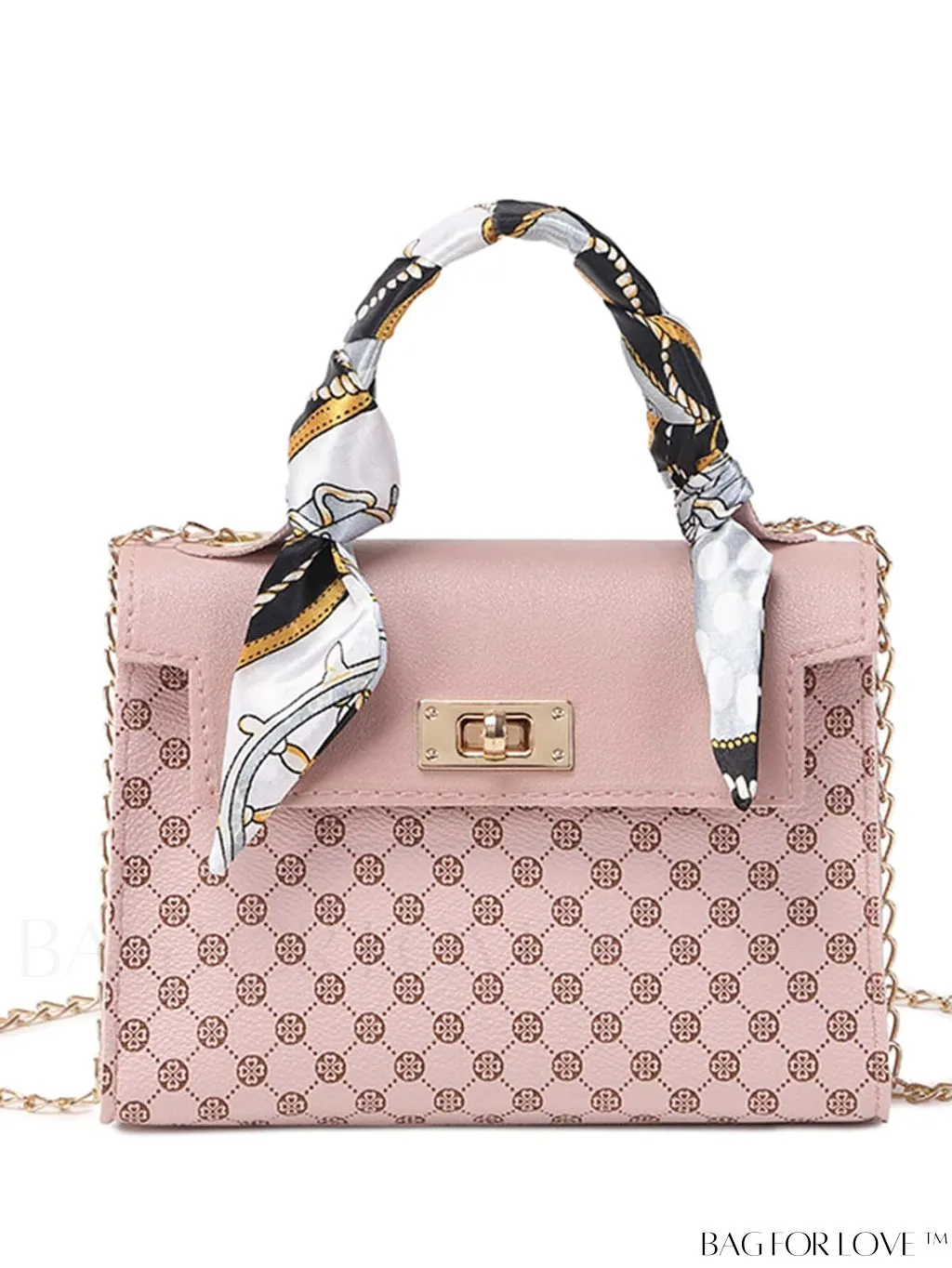BagForLove - Chic Silk Scarf Accent Shoulder & Handheld Bag for Fashionistas