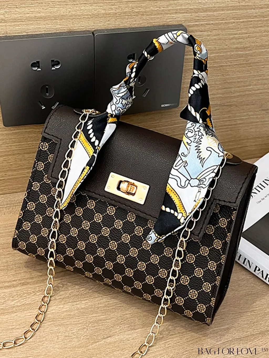 BagForLove - Chic Silk Scarf Accent Shoulder & Handheld Bag for Fashionistas