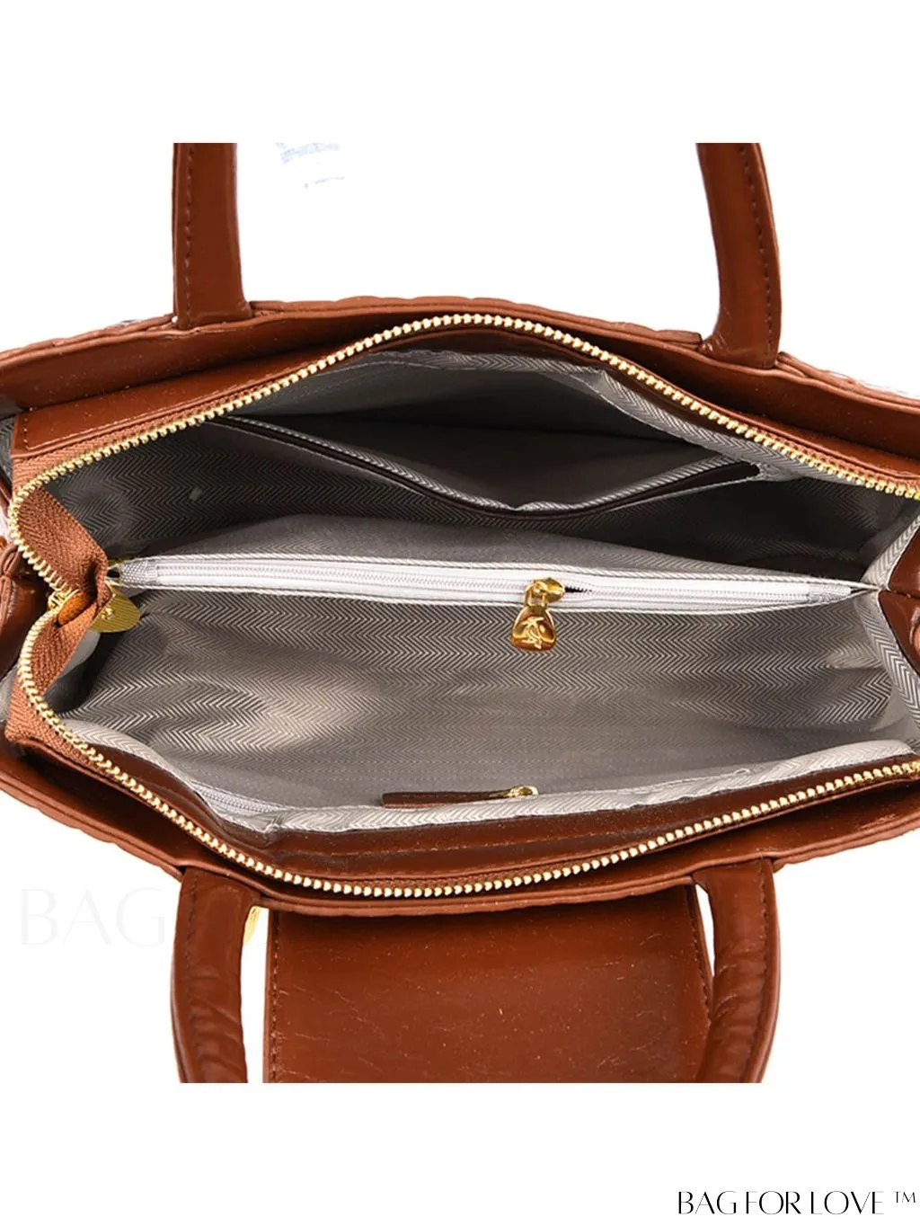 BagForLove - Chic Womens Handbag with Sophisticated Brown Crocodile Pattern