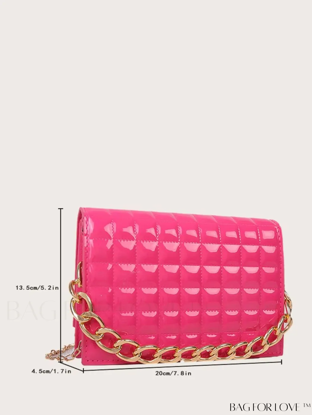 BagForLove - Chic Yellow Plaid Patent Leather Square Bag with Handle & Shoulder Strap