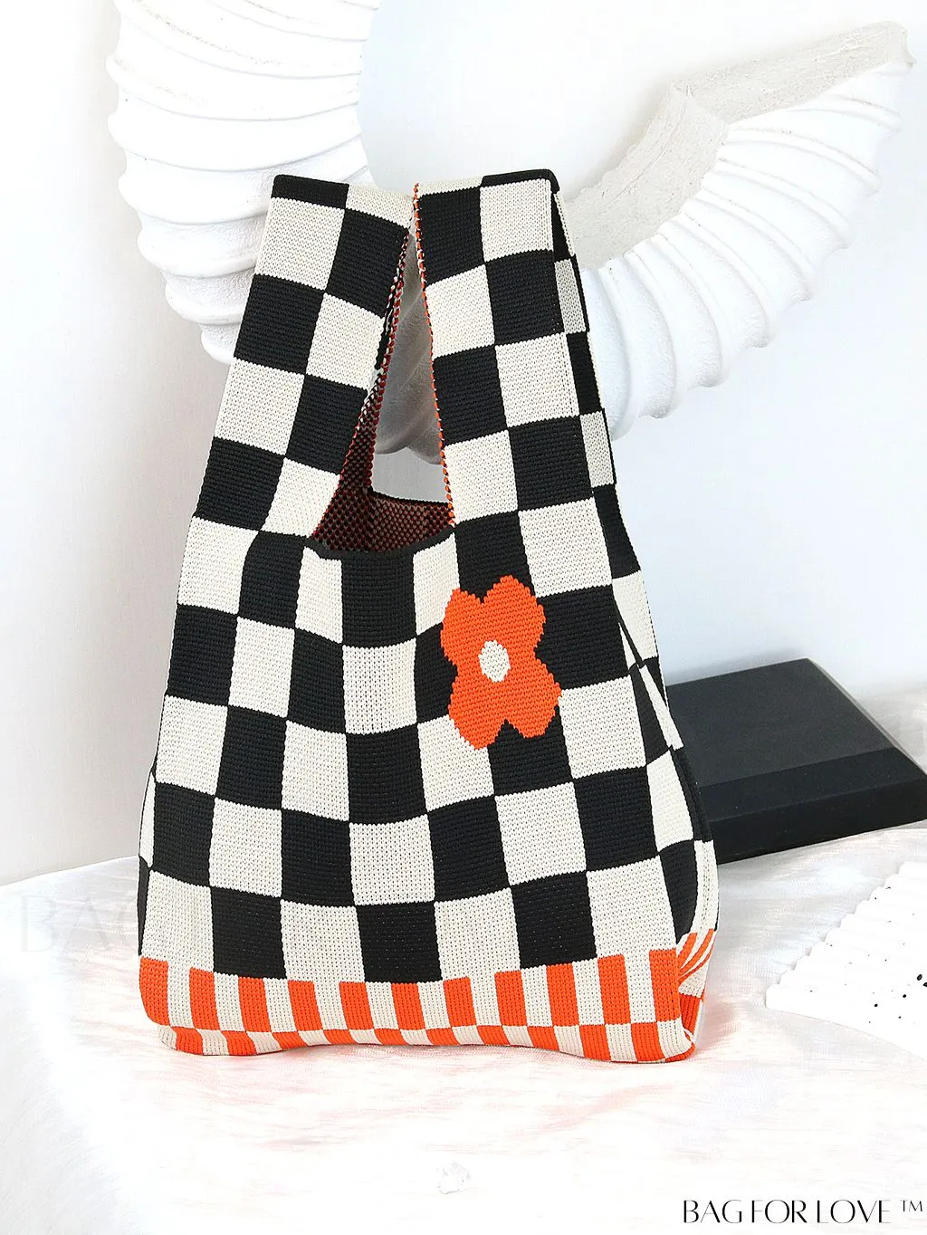 BagForLove - Color Block Polka Dot Knitted Small Bag - Chic Womens Tote for Spring/Summer