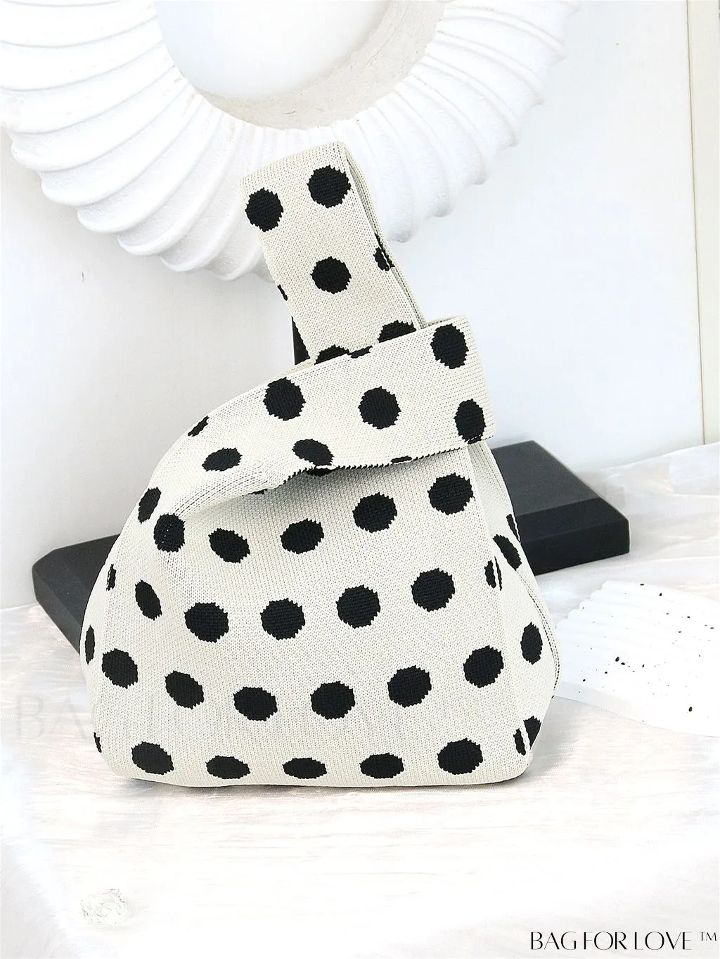 BagForLove - Color Block Polka Dot Knitted Small Bag - Chic Womens Tote for Spring/Summer