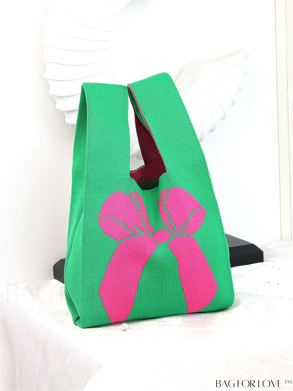 BagForLove - Color Block Polka Dot Knitted Small Bag - Chic Womens Tote for Spring/Summer