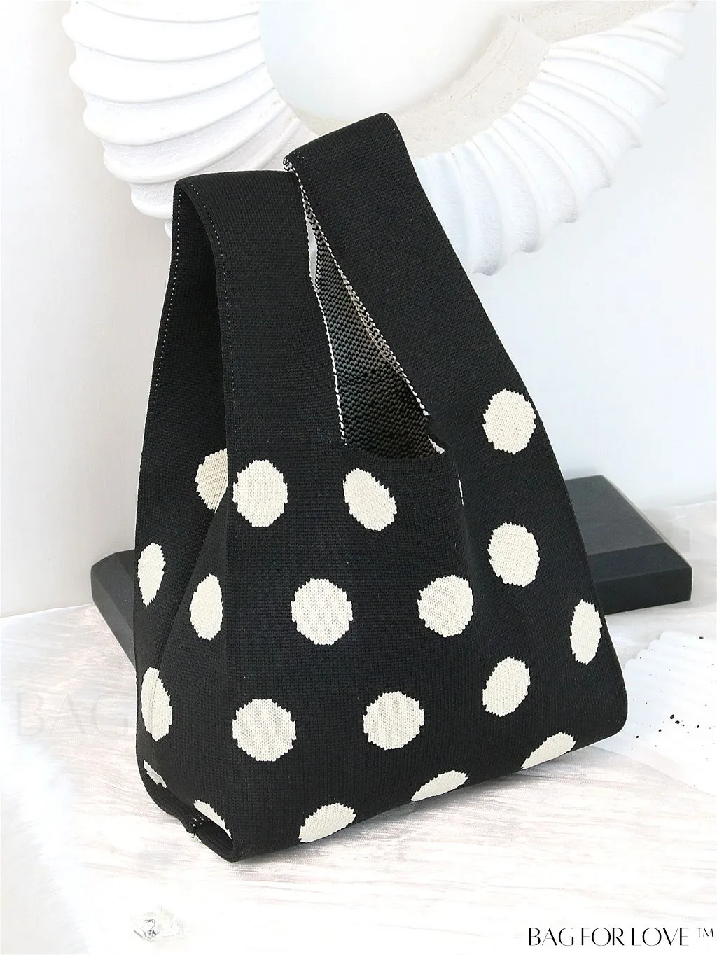 BagForLove - Color Block Polka Dot Knitted Small Bag - Chic Womens Tote for Spring/Summer