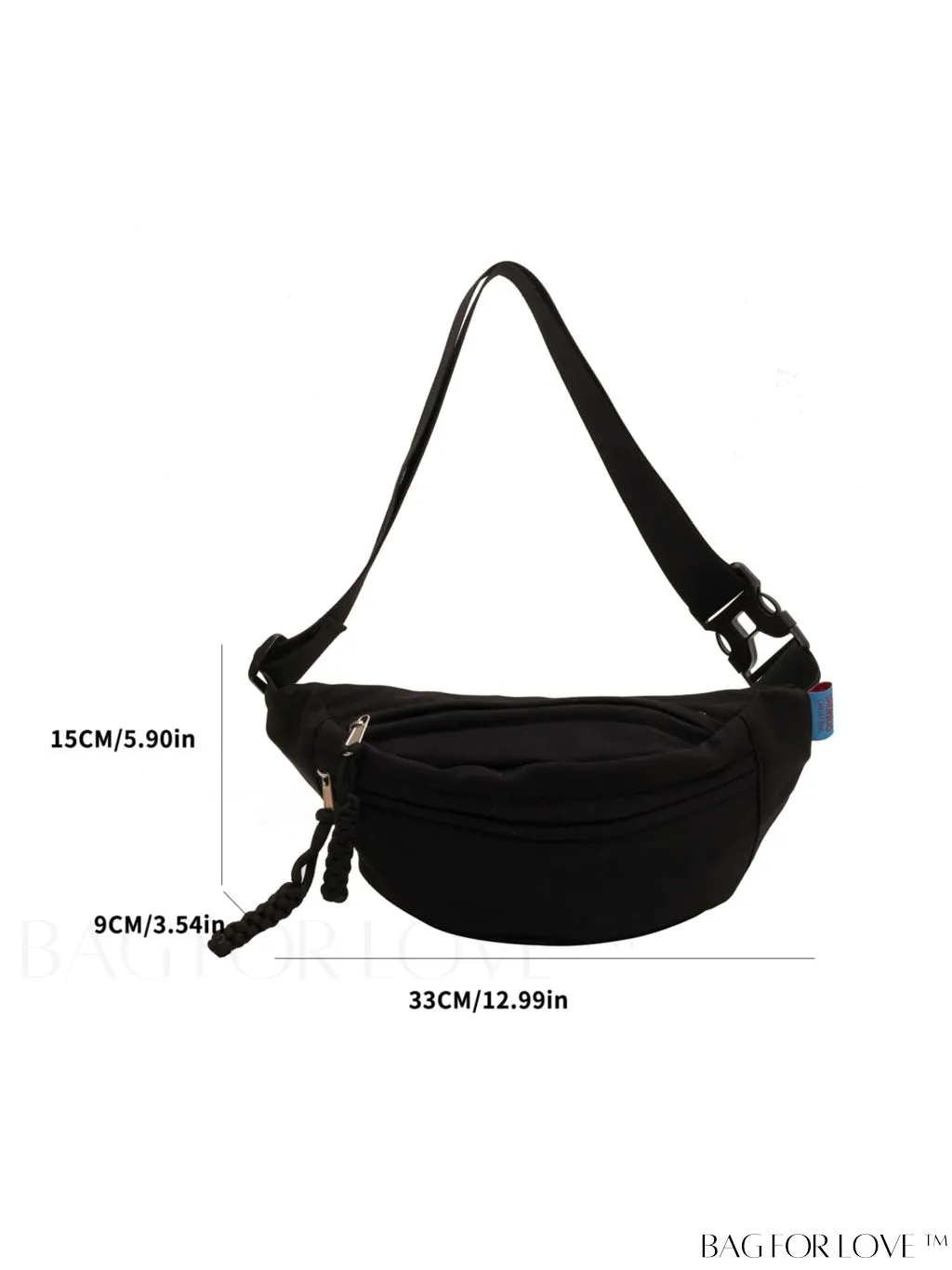 BagForLove - Compact Canvas Fanny Pack with Zipper â Minimalist and Portable