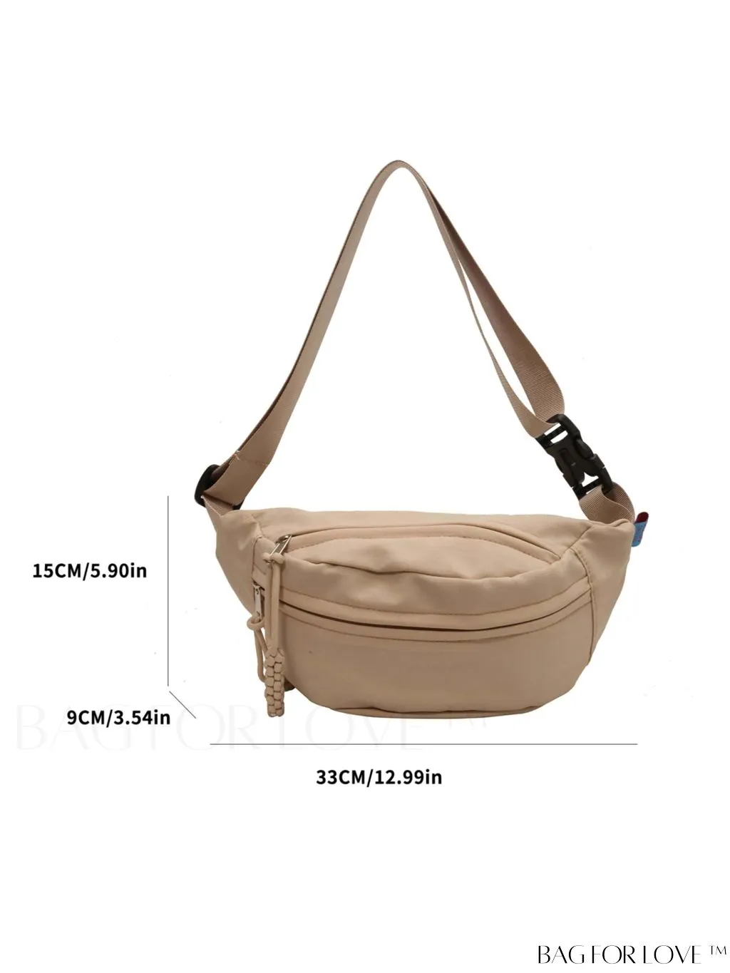 BagForLove - Compact Canvas Fanny Pack with Zipper â Minimalist and Portable