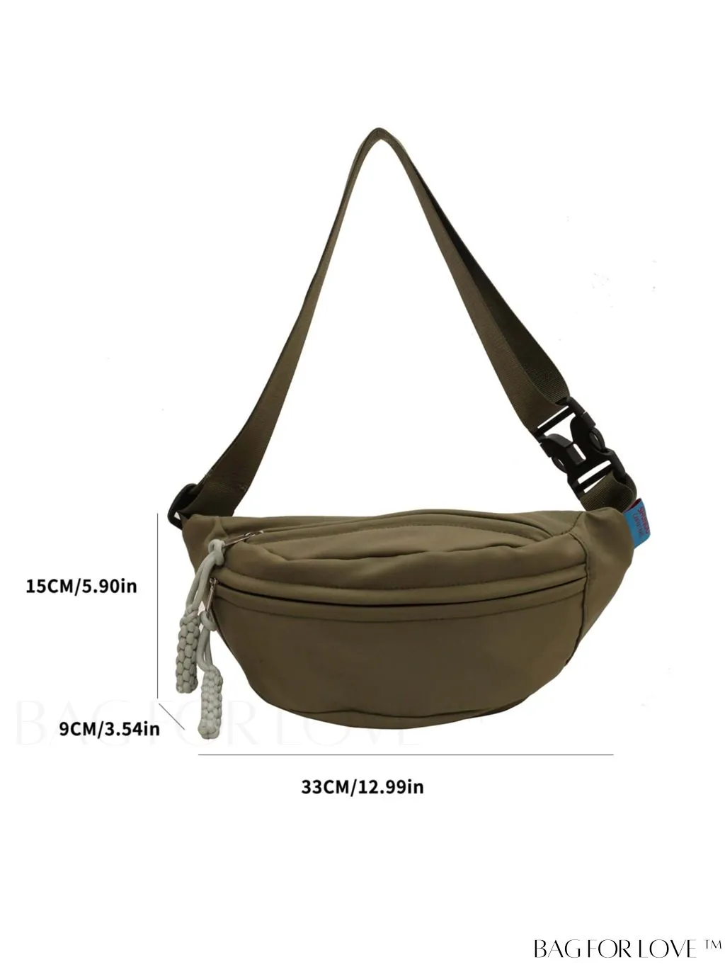 BagForLove - Compact Canvas Fanny Pack with Zipper â Minimalist and Portable