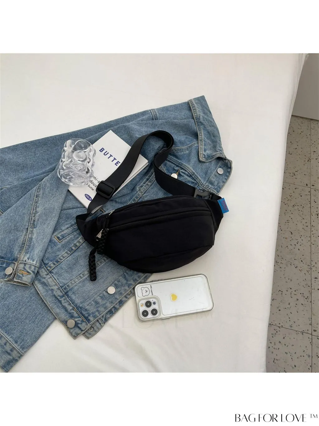 BagForLove - Compact Canvas Fanny Pack with Zipper â Minimalist and Portable