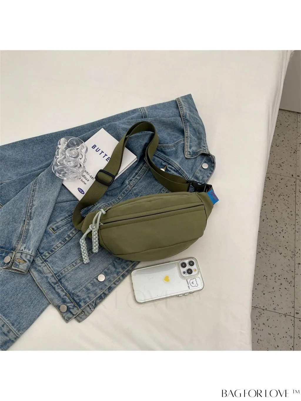 BagForLove - Compact Canvas Fanny Pack with Zipper â Minimalist and Portable