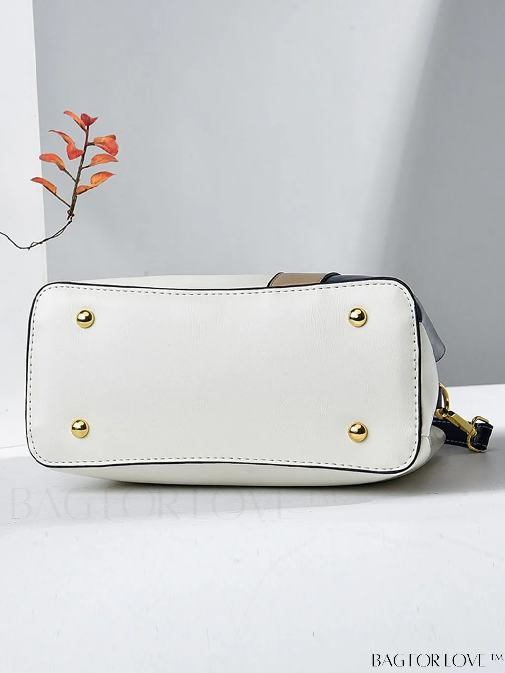 BagForLove - Elegant Color-block PU Leather Handbag: Fashionable, Sleek, and Chic