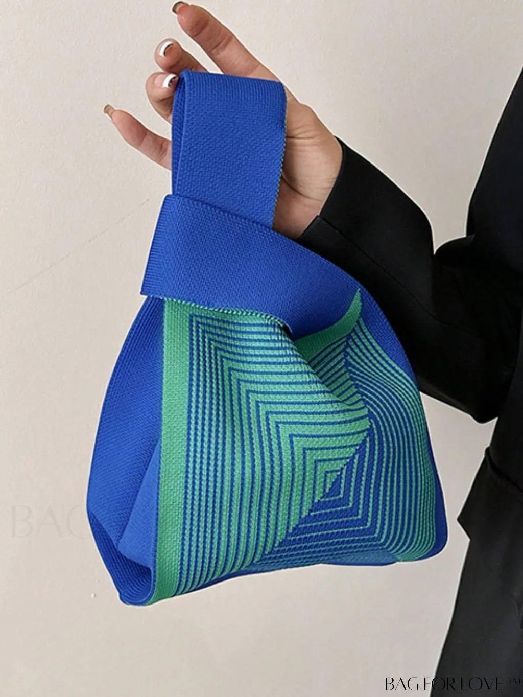 BagForLove - Geometric Two-Tone Mini Crochet Bag: Chic and Compact