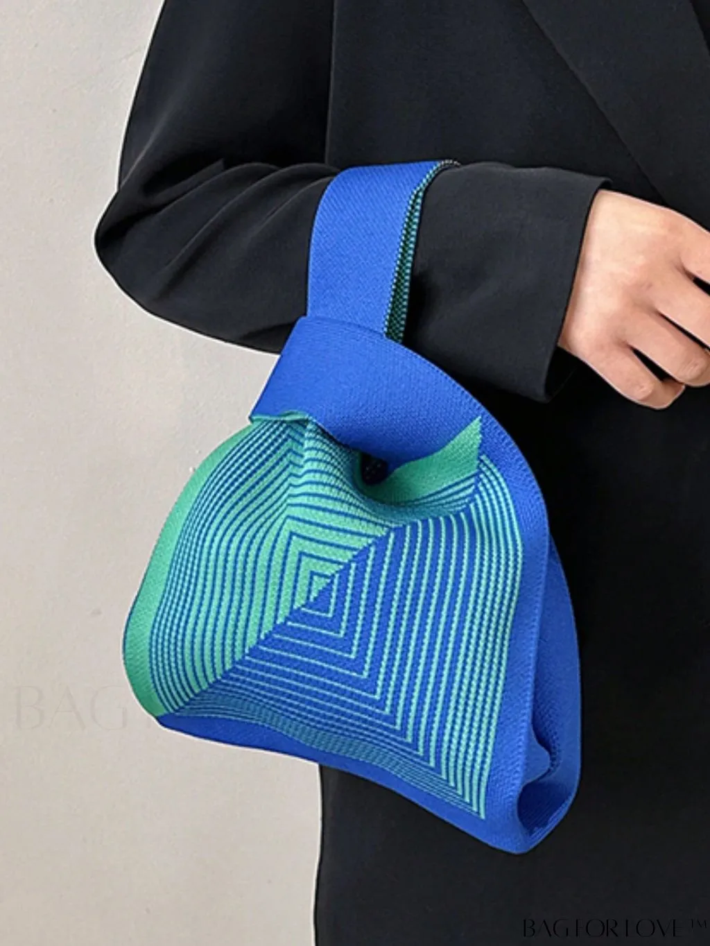 BagForLove - Geometric Two-Tone Mini Crochet Bag: Chic and Compact