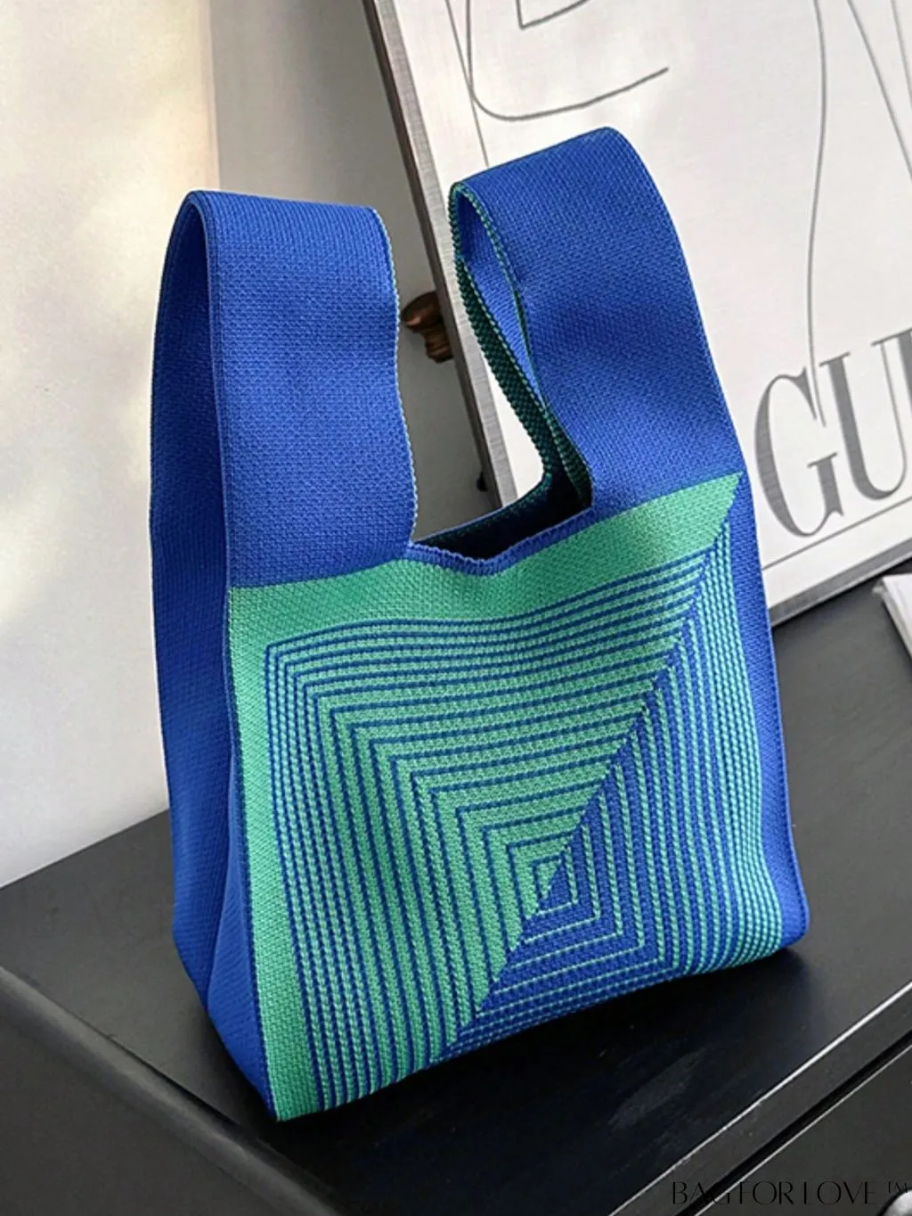 BagForLove - Geometric Two-Tone Mini Crochet Bag: Chic and Compact