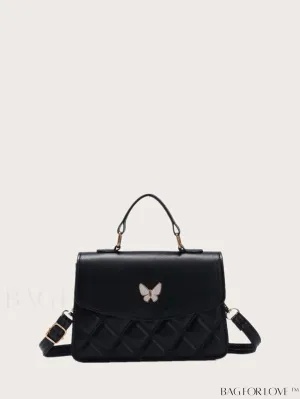 BagForLove - Quilted Butterfly Decor Square Bag - Stylish and Chic Design!